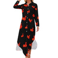 Robe-chemise tendance pour femme avec motif drapeau et carte de la Chine, manches longues boutonnées, robe maxi d'été